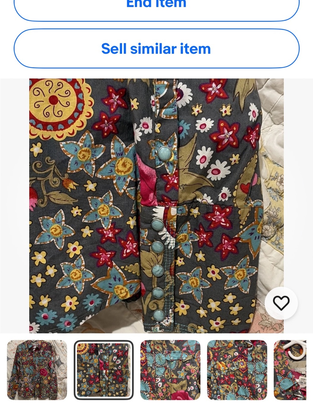 NWT Tin Haul Women Floral Patchwork Western Snap Shirt Large - Picture 5 of 14